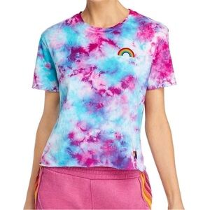 Aviator Nation Pink and Blue Tie-Dye Tee